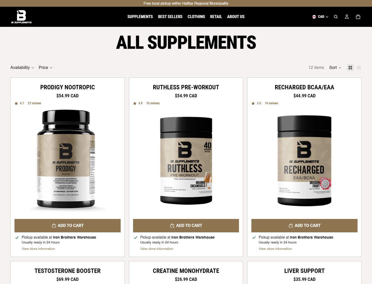Iron Brothers all supplements collection page