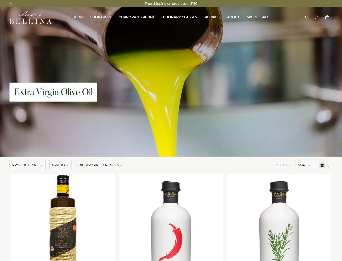 Mercato di Bellina extra virgin olive oil collection page