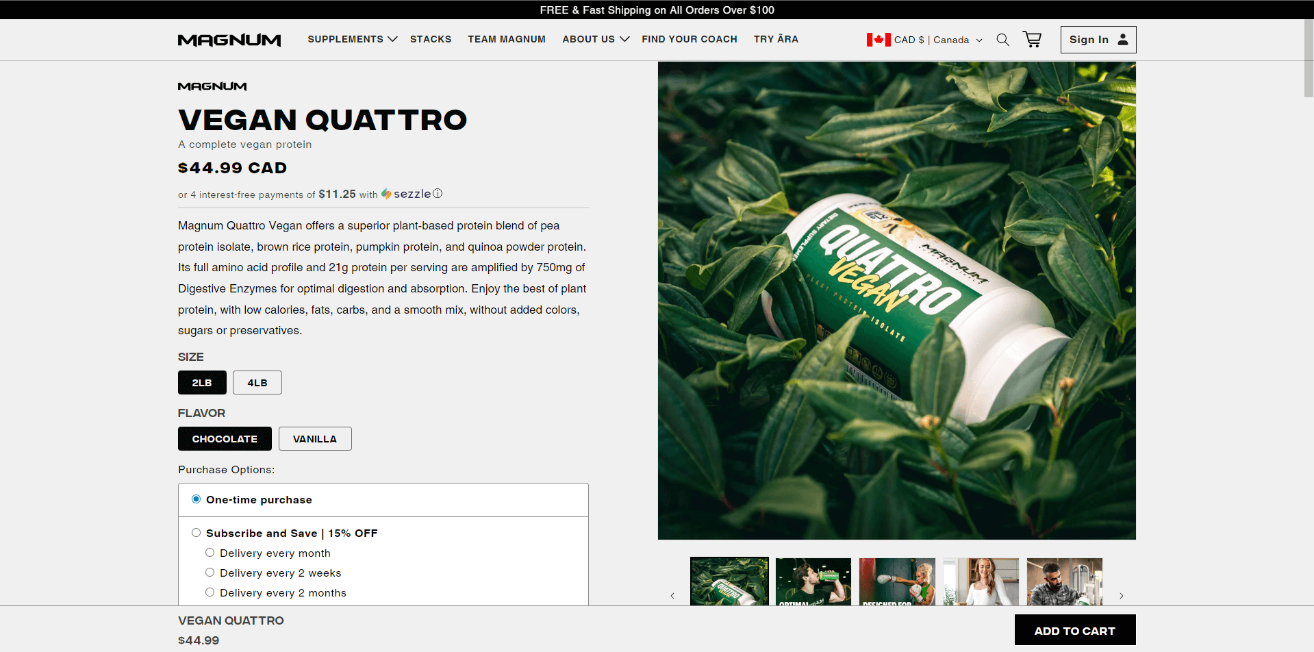 Magnum desktop product page