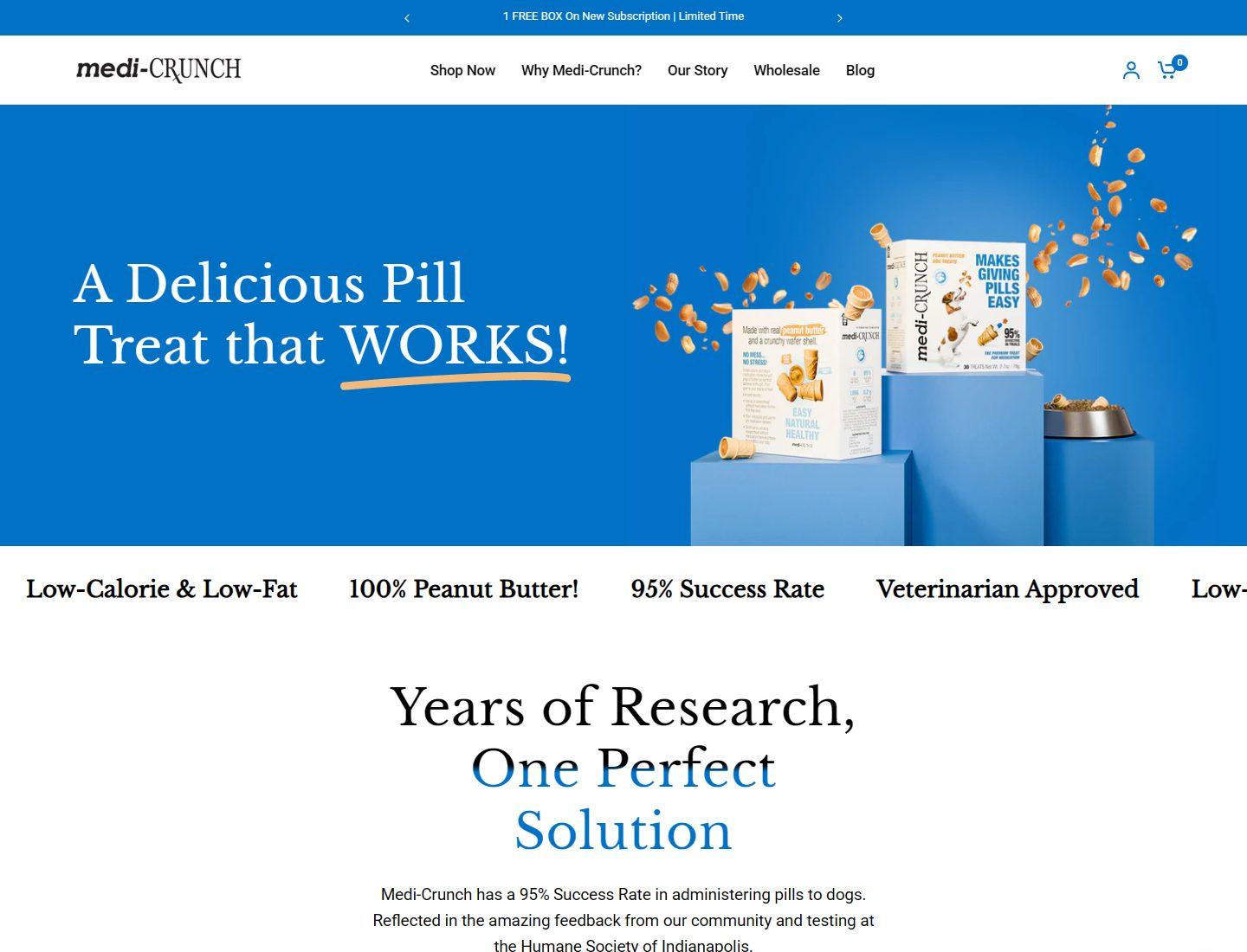 Medi-Crunch why page explaining the medication treat product