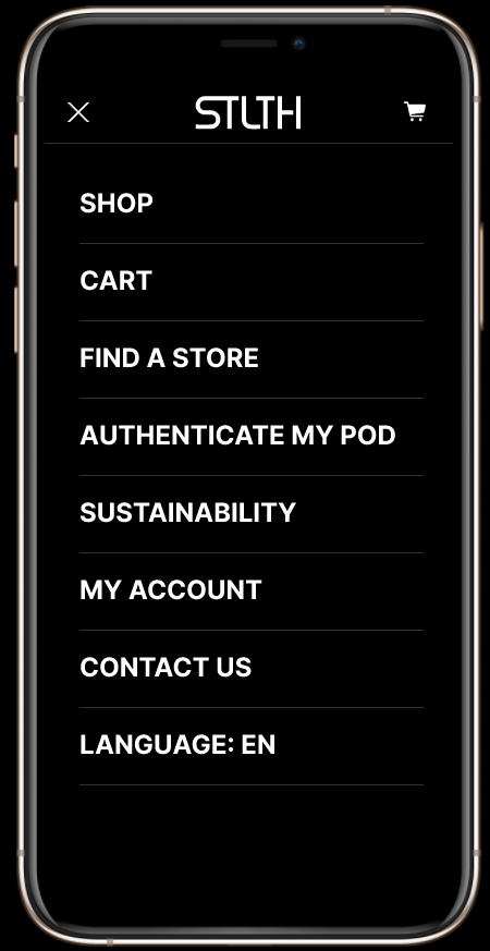 Stlth navigation and menu design